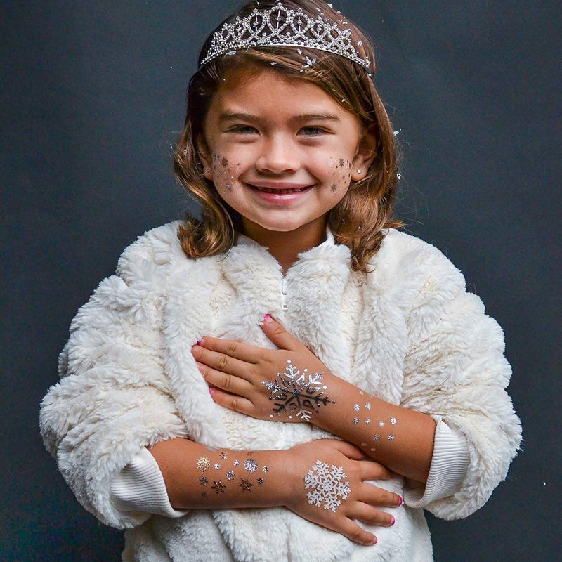 Flash+Tattoos WINTER WONDERLAND VARIETY SET from FlashTattoos features 25 assorted holiday-inspired premium waterproof metallic gold & silver jewelry temporary foil party tattoos - Party Supplies - Image 3